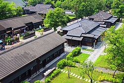 檜意森活村空拍俯視，嘉義日式宿舍群屋頂全景